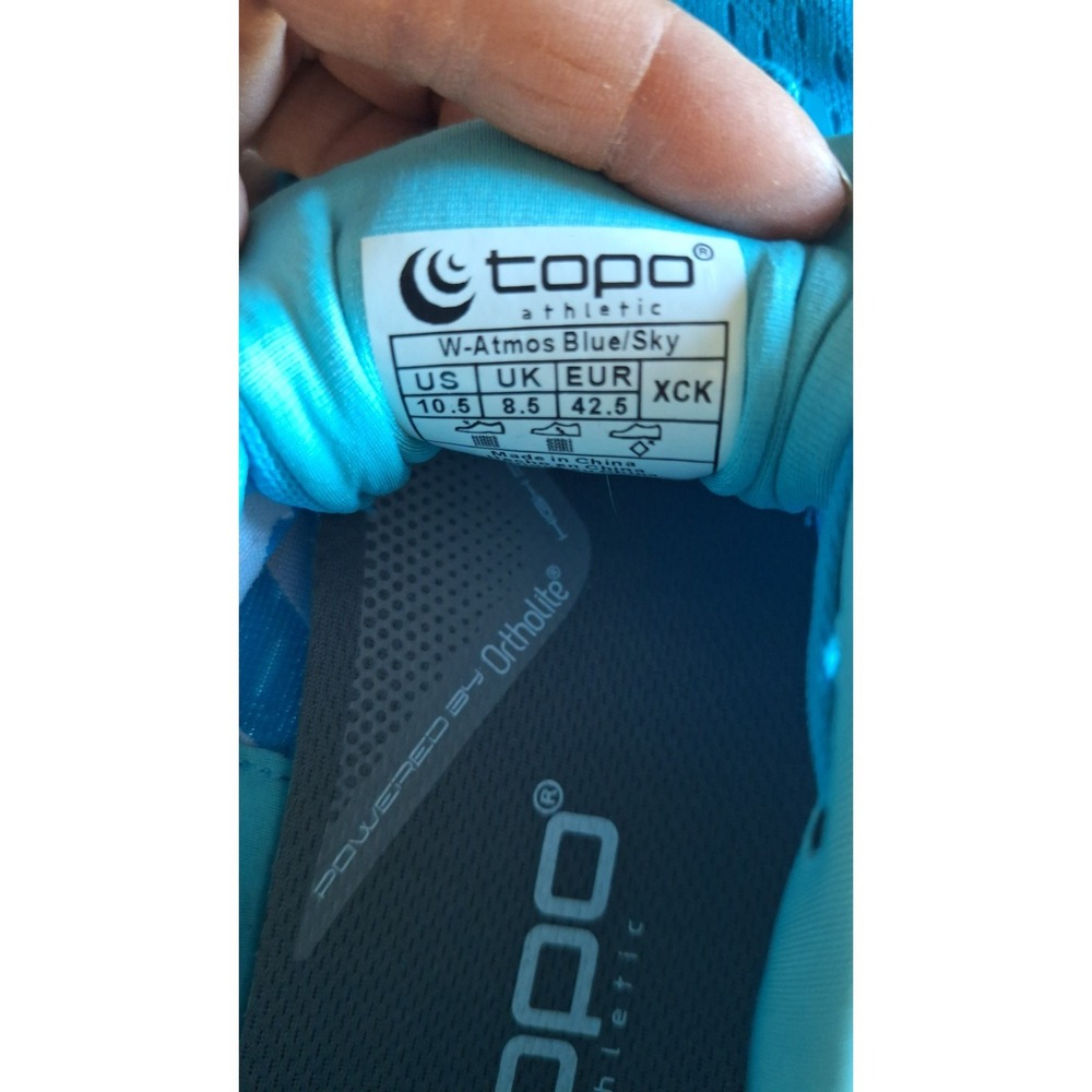 TOPO ATHLETIC ATMOS WOMENS RUNNING SHOES BLUE SKY ROAD RUNNER SIZE 10.5 - Picture 2 of 7